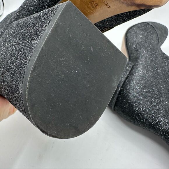 Dries Van Noten Black Glitter Block Heel Side-zip Designer Bootie Boots Sz 9.5 - Picture 11 of 15